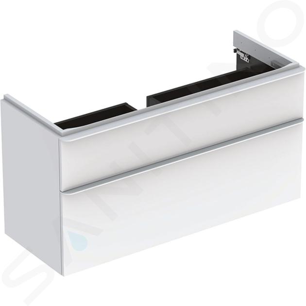 Geberit Smyle Square - Mueble de lavabo, 1184x470x617 mm, 2 cajones, blanco brillante/blanco mate 500.355.00.1