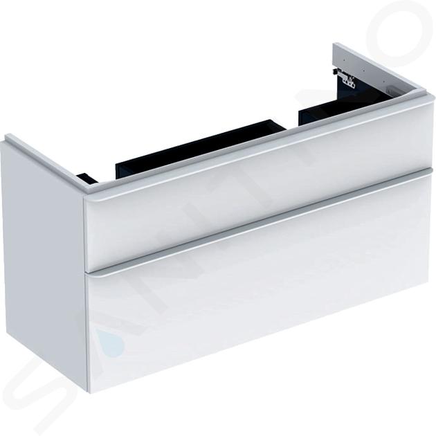 Geberit Smyle Square - Wastafelkast, 1184x470x617 mm, 2 laden, glanzend wit/mat wit 500.356.00.1