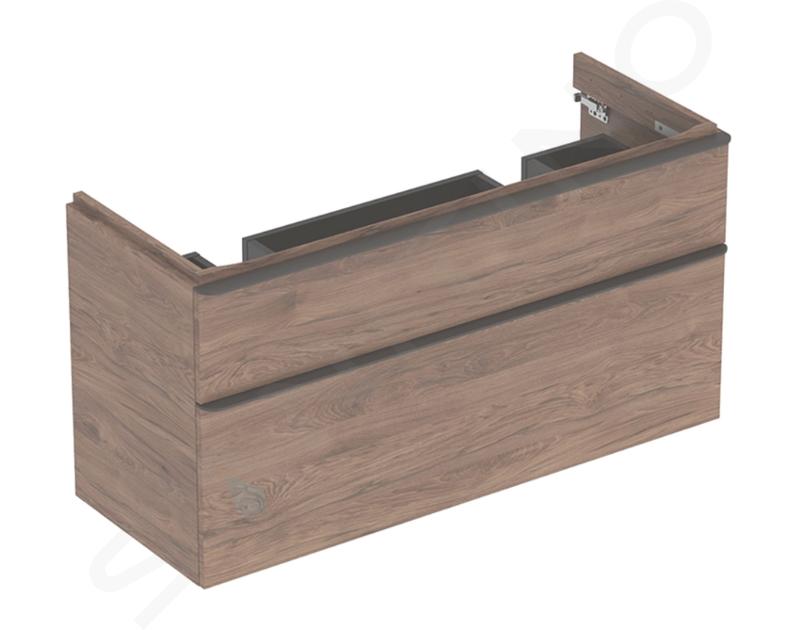 Geberit Smyle Square - Dulap pentru lavoar, 1184x470x617 cm, 2 sertare, nuc/lavă 500.356.JR.1