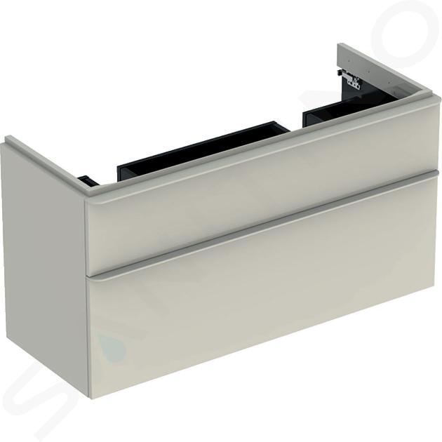 Geberit Smyle Square - Waschtischunterschrank, 1184x470x617 mm, 2 Auszüge, sandgrau 500.356.JL.1