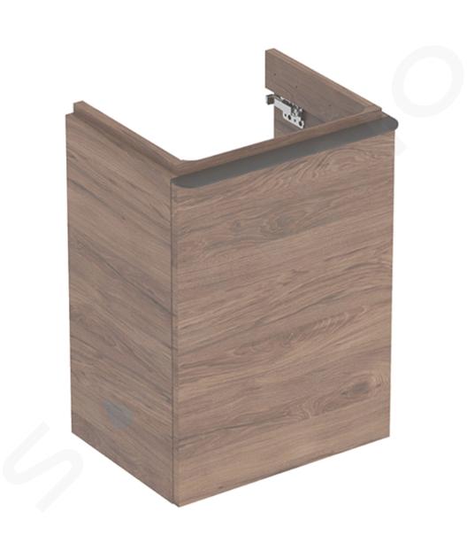 Geberit Smyle Square - Waschtischunterschrank, 44x36x62 cm, 1 Tür, Scharniere links, nuss/lava 500.351.JR.1