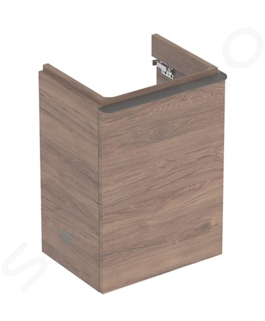 Geberit Smyle Square - Meuble pour lavabo, 44x36x62 cm, 1 porte, charnières à droite, noyer / lave 500.350.JR.1