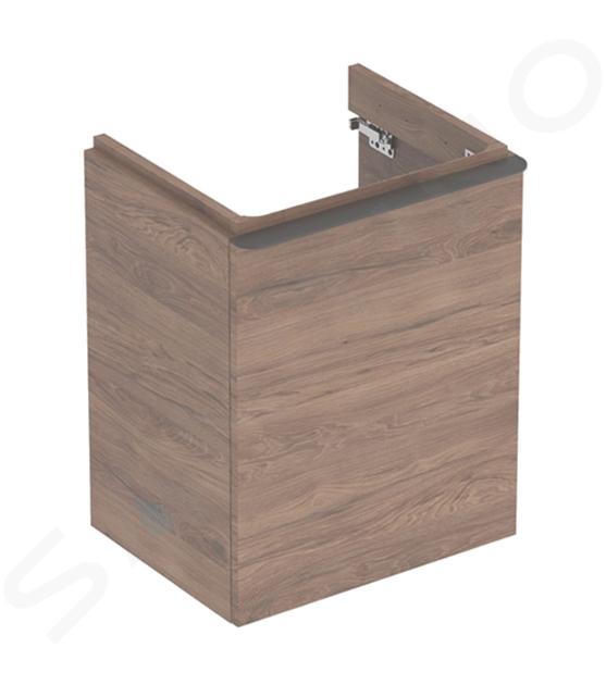 Geberit Smyle Square - Meuble pour lavabo, 49x41x62 cm, 1 porte, charnières à gauche, noyer / lave 500.364.JR.1