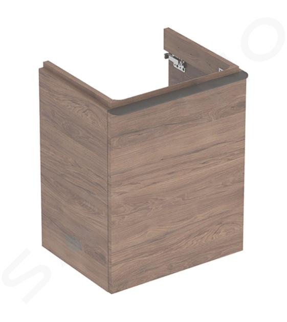 Geberit Smyle Square - Meuble pour lavabo, 49x41x62 cm, 1 porte, charnières à droite, noyer / lave 500.363.JR.1