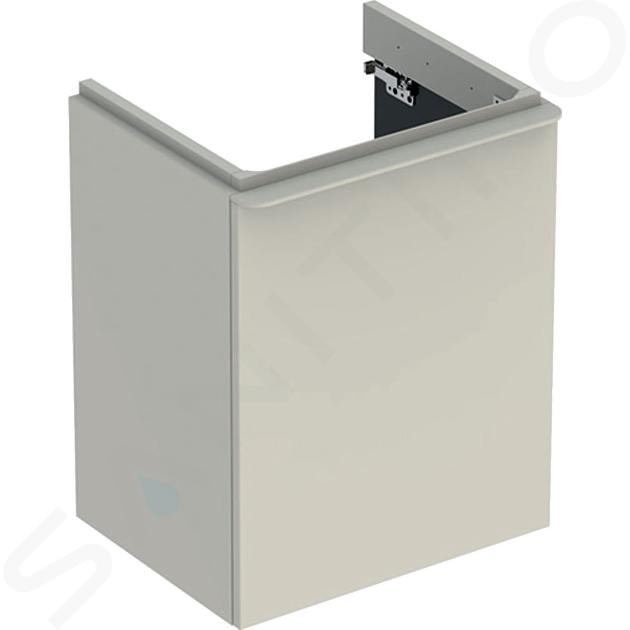 Geberit Smyle Square - Meuble pour lavabo, 492x406x617 mm, 1 porte, charnières à gauche, sable gris 500.364.JL.1