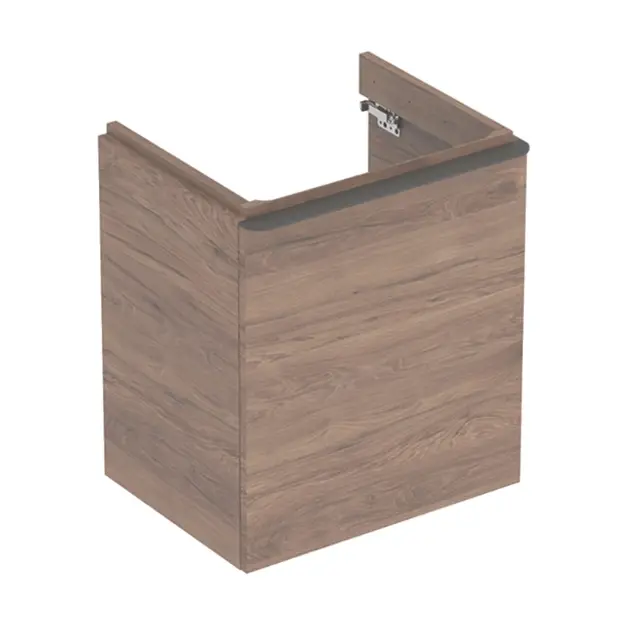 Geberit Smyle Square - Meuble pour lavabo, 54x43x62 cm, 1 porte, charnières à droite, noyer / lave 500.365.JR.1