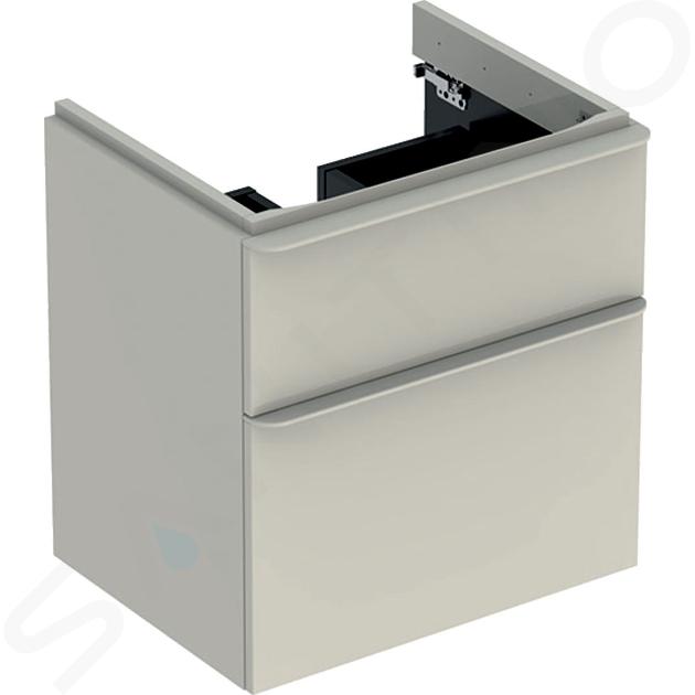 Geberit Smyle Square - Meuble pour lavabo, 584x470x617 mm, 2 tiroirs, sable gris 500.352.JL.1