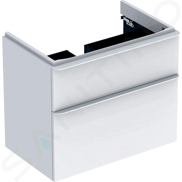 Geberit Smyle Square - Mobile sottolavabo, 734x470x617 mm, 2 cassetti, bianco lucido/bianco opaco 500.353.00.1