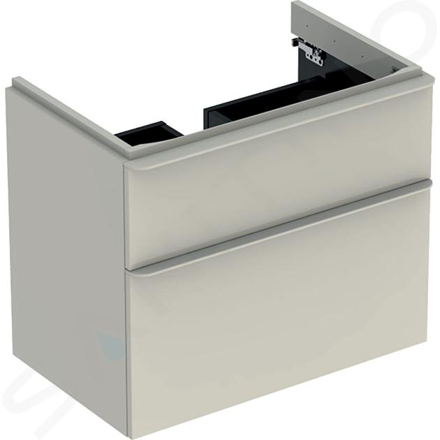 Geberit Smyle Square - Meuble pour lavabo, 734x470x617 mm, 2 tiroirs, sable gris 500.353.JL.1