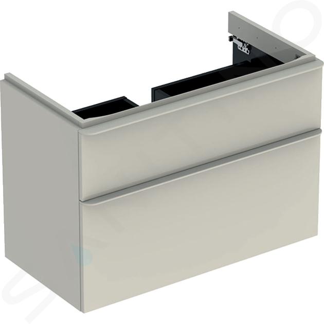 Geberit Smyle Square - Waschtischunterschrank, 884x470x617 mm, 2 Auszüge, sandgrau 500.354.JL.1