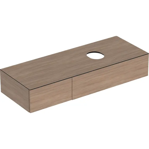 Geberit VariForm - Mobile sottolavabo, 1350x510x235 mm, 2 cassetti e tappo antiodori, quercia 501.181.00.1