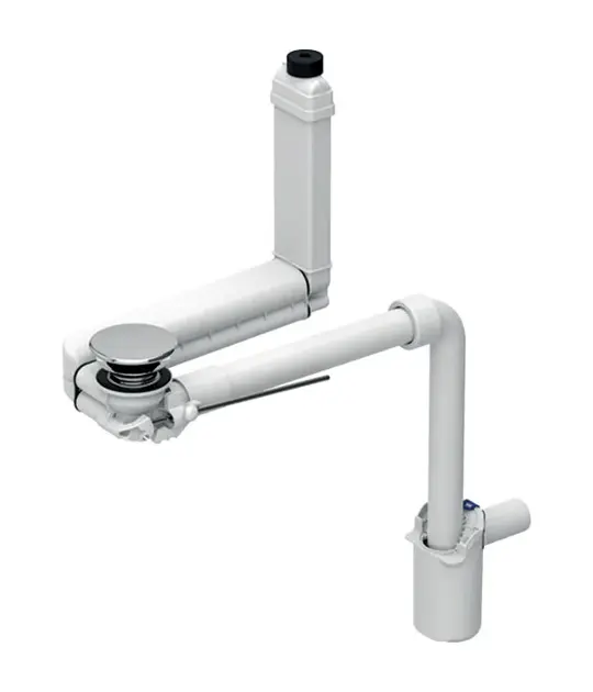 Geberit Příslušenství - Úsporný umyvadlový sifon Clou, pro ovládání táhlem, chrom 152.049.21.1