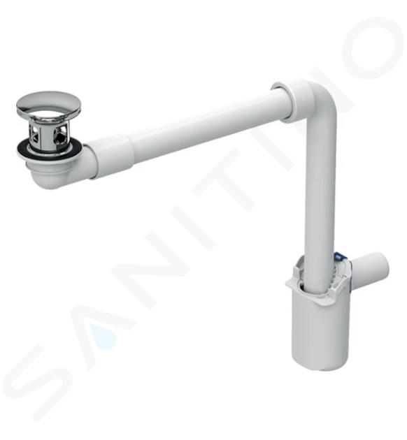 Geberit Accessoires - Siphon gain de place, pour les lavabos avec trop-plein, ClickClack, chrome 152.073.21.1