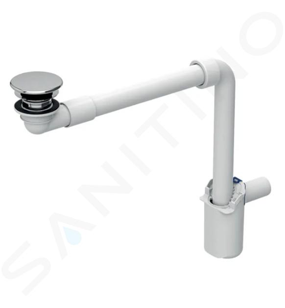 Geberit Accessoires - Siphon de lavabo gain de place, avec vidage pour les lavabos sans trop-plein, chrome 152.084.21.1