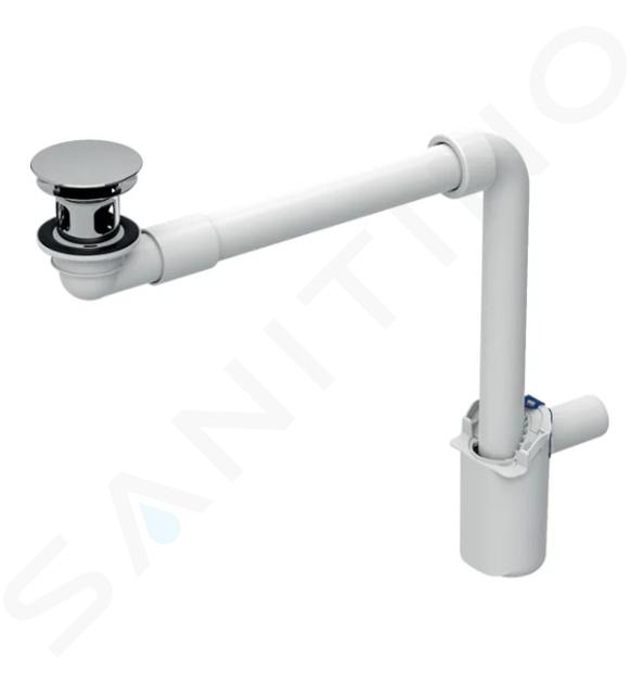 Geberit Accessoires - Siphon de lavabo gain de place, avec vidage pour les lavabos sans trop-plein, chrome 152.091.21.1