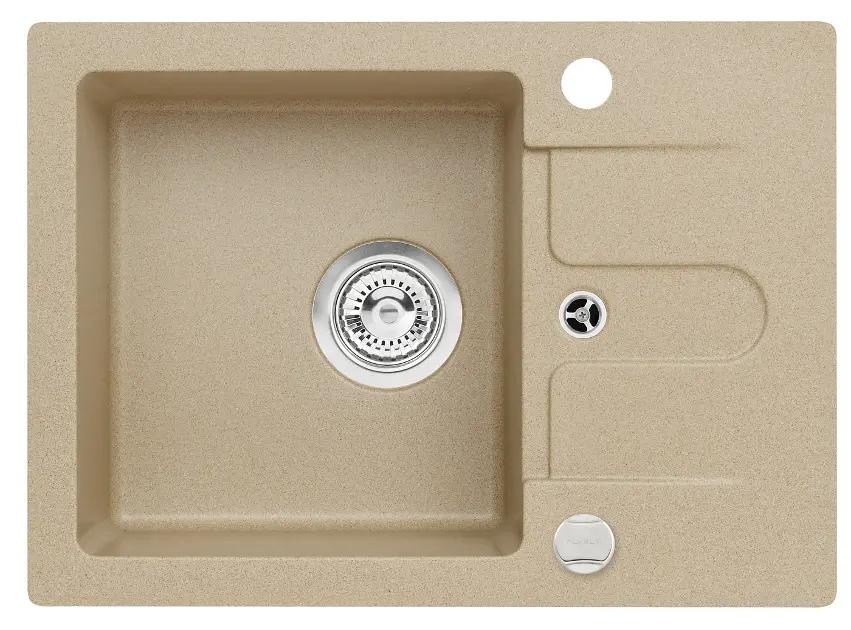 E-shop Alveus Cortina - Granitový drez, 58x42 cm, s ovládaním odtoku, beige 1117075