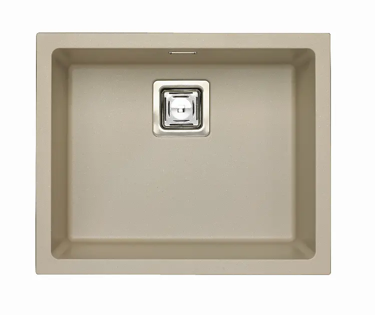 Alveus Quadrix granital - Granit-Spüle 56x46 cm, mit Ablaufsystembedienung, pebble 1108035