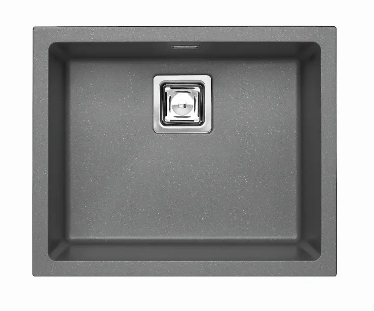 Alveus Quadrix granital - Granit-Spüle 56x46 cm, mit Ablaufsystembedienung, steel 1108037