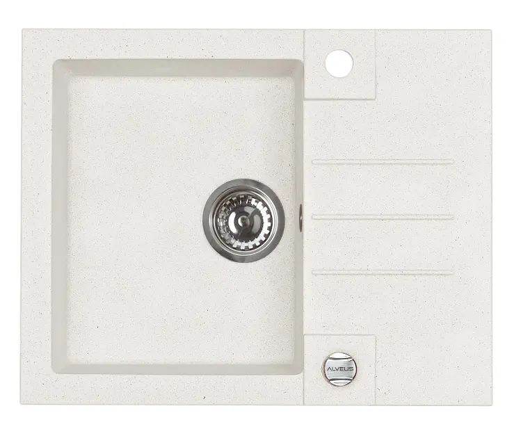 Alveus Rock - Évier en granit 60x48 cm, avec commande de vidage, arctique 1090947