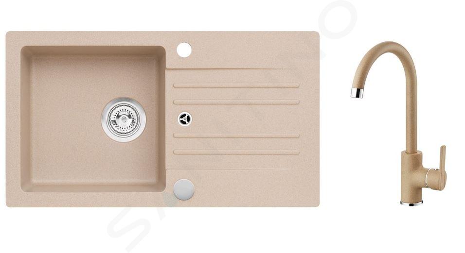 Alveus Sets - Granitspüle-Set Cortina 140 und Armatur Tonia, beige SETA733