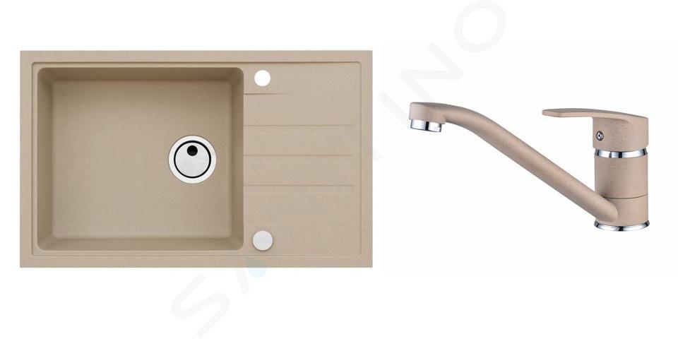 Alveus Sets - Spüle-Set Intermezzo 130 und Armatur Nina, beige SETA014