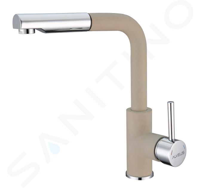 Alveus Siros - Mitigeur d'évier avec bec extractible, beige / inox 1129045