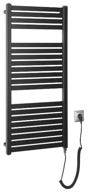 Aqualine - Tondi-E grijaće tijelo 45x97 cm, 300 W, mat crna DE456T
