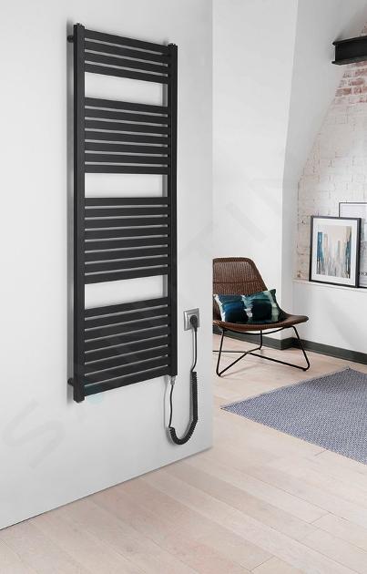 Aqualine Toalleros eléctricos - Toallero eléctrico Mili, 450x934 mm, 381 W,  negro mate DC606T