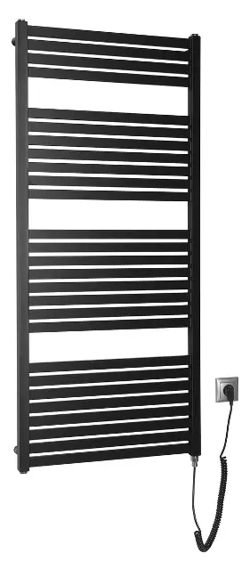 Aqualine - Tondi-E grijaće tijelo 60x133 cm, 600 W, mat crna DE486T