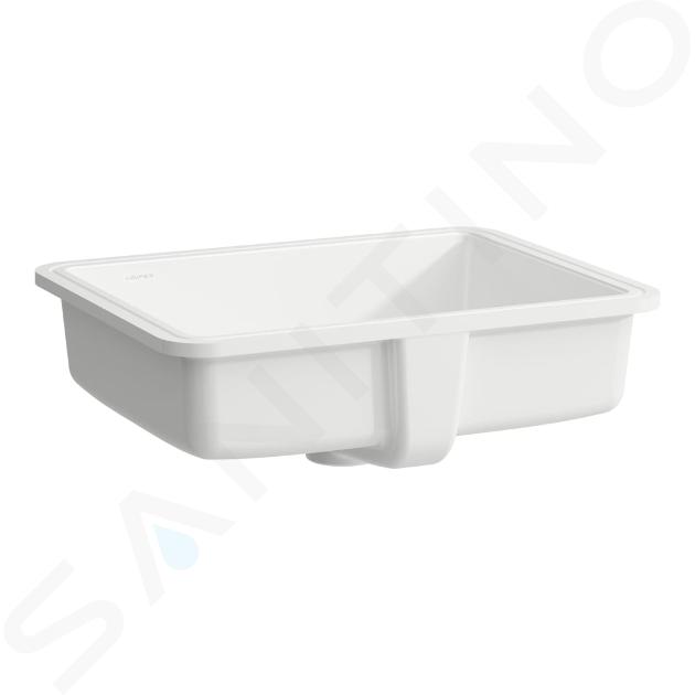 Laufen Savoy - Lavabo encastré 44x33 cm, avec trop-plein, sans trou pour robinetterie, blanc H8189470001551