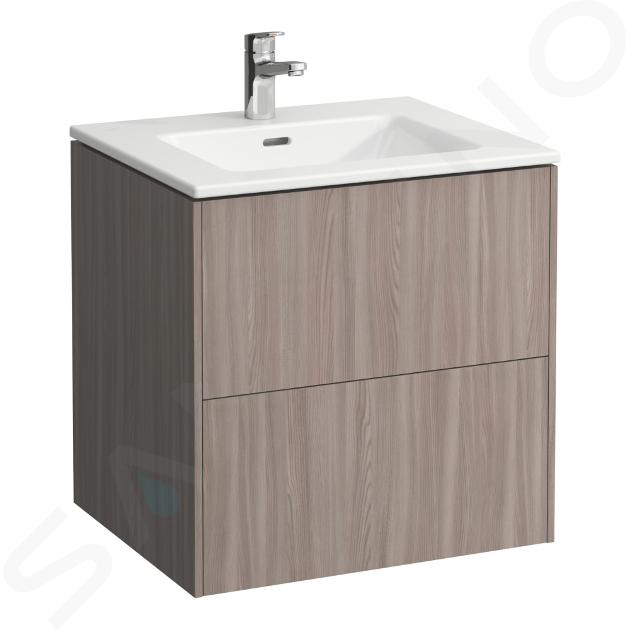 Laufen Pro S - Meuble avec lavabo, 60x61x50 cm, 2 tiroirs, orme clair H8649602621041