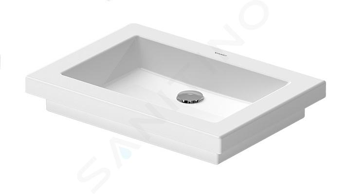 Duravit 2nd floor - Lavabo sobre encimera 580x415 mm, sin rebosadero, WonderGliss, blanco 03175800001