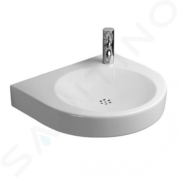 Duravit Architec - Umývadlo bezbariérové, 570x520 mm, bez prepadu, otvor na batériu vpravo, biela 0443580008