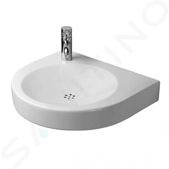 Duravit Architec - Umývadlo bezbariérové, 58x52 cm, bez prepadu, otvor na batériu vľavo, WonderGliss, biela 04435800091