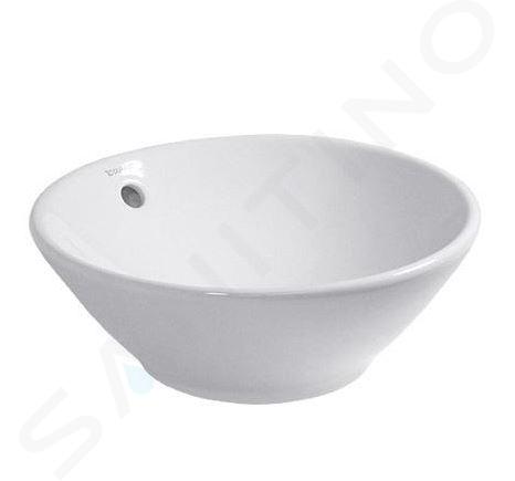 Duravit Bacino - Umyvadlo na desku, průměr 420 mm, s přepadem, WonderGliss, bílá 03254200001