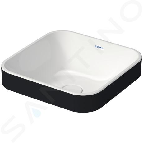 Duravit Happy D.2 Plus - Umywalka podtynkowa 40x40 cm bez przelewu, biały/antracyt mat 2359406100