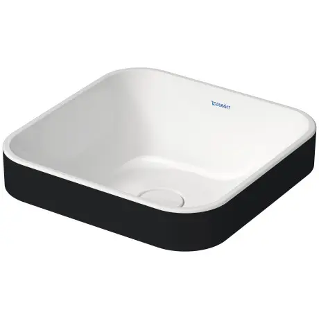 Duravit Happy D.2 Plus - Lavabo ad incasso, 40x40 cm, senza troppopieno, WonderGliss, bianco/antracite opaca 23594061001