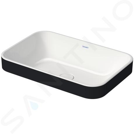 Duravit Happy D.2 Plus - Umyvadlová mísa zápustná, 60x40 cm, bez přepadu, WonderGliss, bílá/antracit mat 23596061001