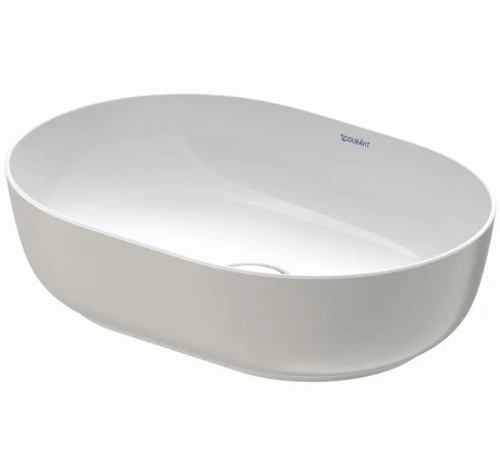 Duravit Luv - Umývadlo na dosku, 50x35 cm, bez prepadu, biela/matná sivá 0379502300
