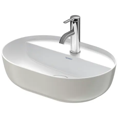 Levně Duravit Luv - Umyvadlo na desku, 50x35 cm, bez přepadu, s otvorem pro baterii, WonderGliss, bílá/matná šedá 03805023001