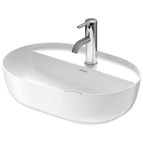 Levně Duravit Luv - Umyvadlo na desku, 50x35 cm, bez přepadu, s otvorem pro baterii, WonderGliss, bílá/matná bílá 03805026001