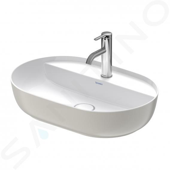 Duravit Luv - Umývadlo na dosku, 600x400 mm, bez prepadu, s otvorom na batériu, WonderGliss, biela/matná sivá 03806023001