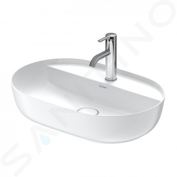 Duravit Luv - Opzetwastafel, 60x40 cm, zonder overloop, met kraangat, WonderGliss, wit/mat wit 03806026001