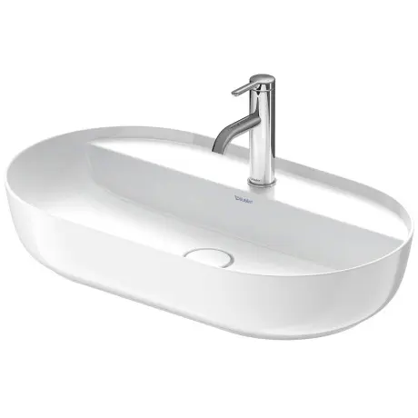 Levně Duravit Luv - Umyvadlo na desku, 70x40 cm, bez přepadu, s otvorem pro baterii, WonderGliss, bílá 03807000001