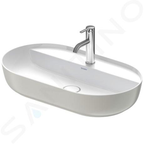 Duravit Luv - Opzetwastafel, 70x40 cm, zonder overloop, met kraangat, WonderGliss, wit/mat grijs 03807023001