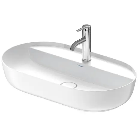 Duravit Luv - Lavabo sobre encimera, 70x40 cm, sin rebosadero, con orificio para grifo, WonderGliss, blanco/white satin matt 03807026001