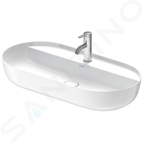 Duravit Luv - Umyvadlo na desku, 800x400 mm, bez přepadu, s otvorem pro baterii, bílá/matná bílá 0380802600