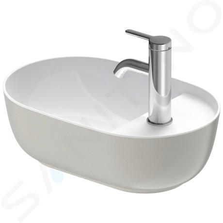 Duravit Luv - Lavamanos sobre encimera, 420x270 mm, sin rebosadero, con orificio para grifo, blanco/grey satin matt 0381422300