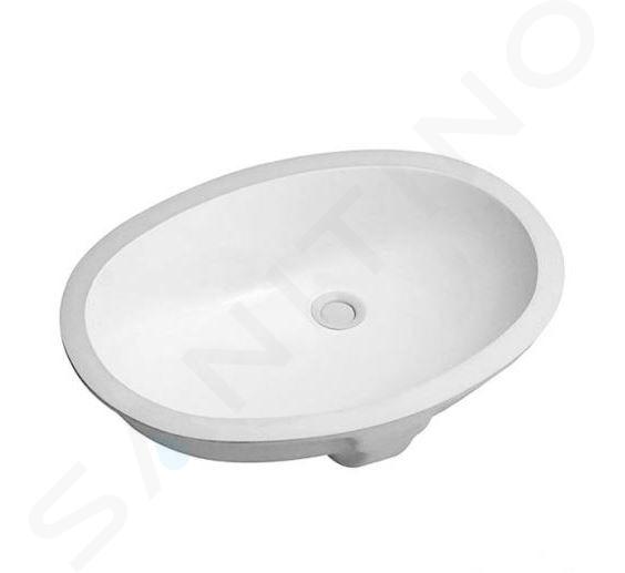 Duravit Santosa - Opzetwastafel, 510x375 mm, met overloop, WonderGliss, wit 04665100001