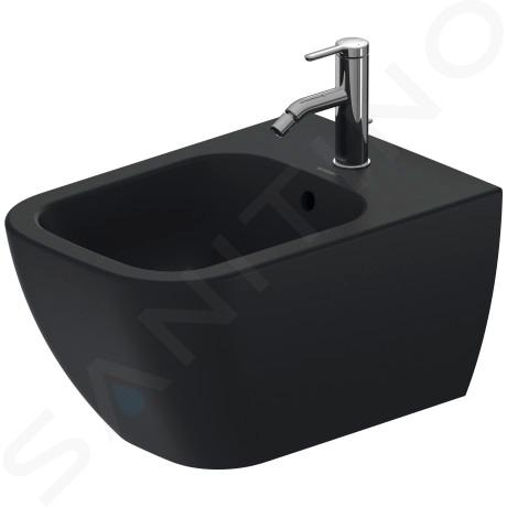 Duravit Happy D.2 - Bidet suspendu, 365x540 mm, trou pour robinetterie, WonderGliss, anthracite mat 22581513001